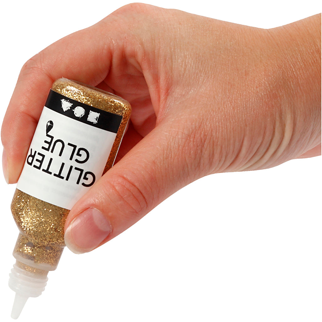 Kreativfirma Glitzer Kleber Gold, 25ml