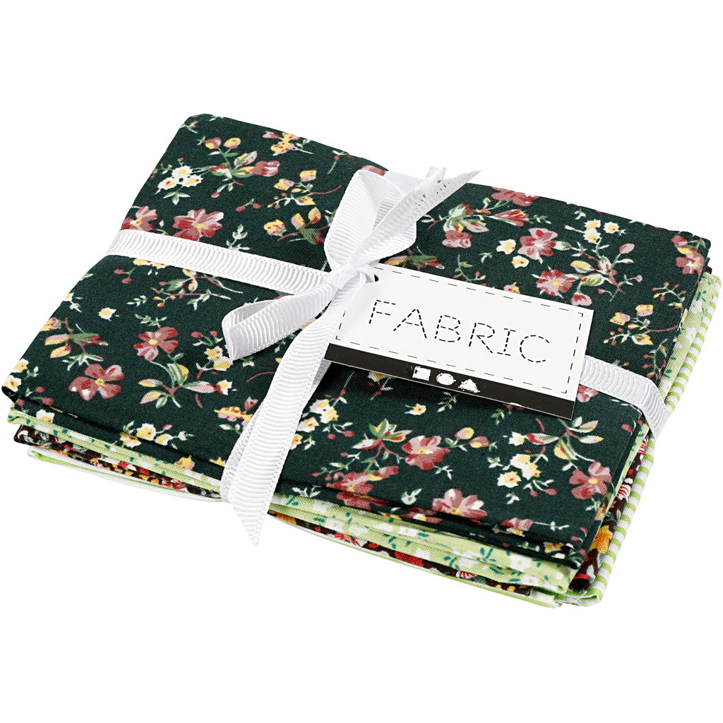 Creativ Company Patchworkstoff grün 45x55cm, 4 Stk.