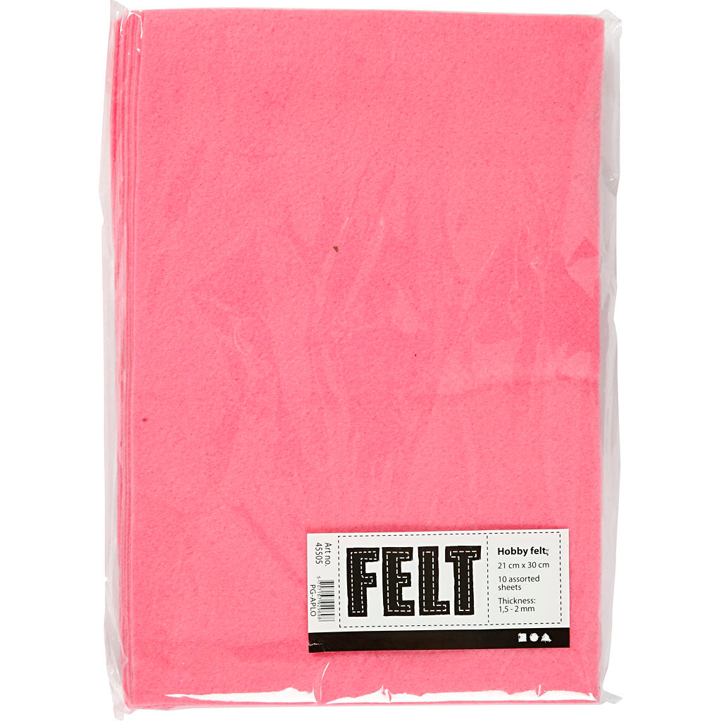 Creativ Company Hobbyfilz rosa A4, 10 Blatt