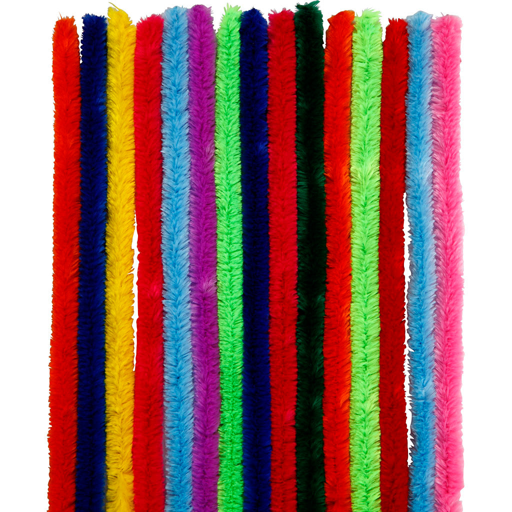 Creativ Company Chenillegarn Farbe 30cm, 15 Stk.