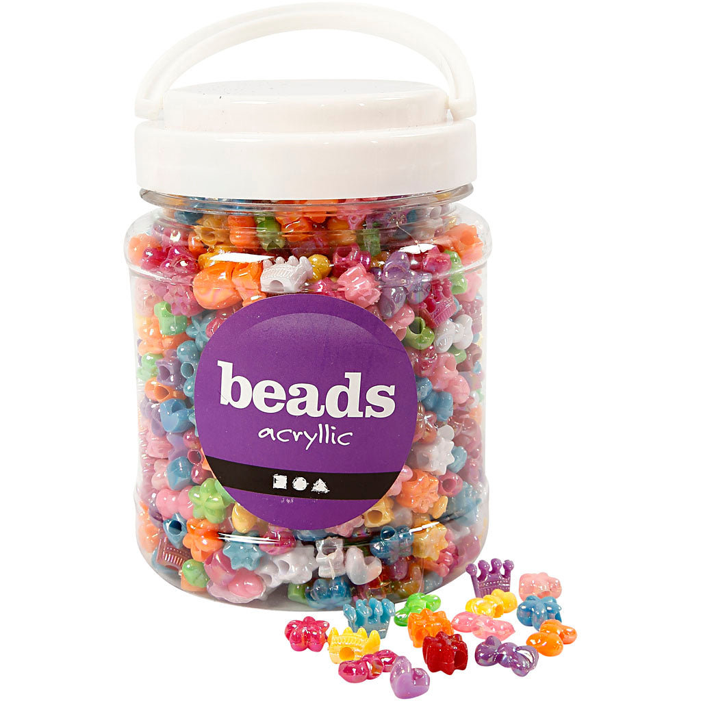 Kreativunternehmen https: www.cchobby.nl Figure-beads-d-10-mm-hole-size-3-mm-ca. 1100-piece-various-colors-380-gr-700-ml-1-box
