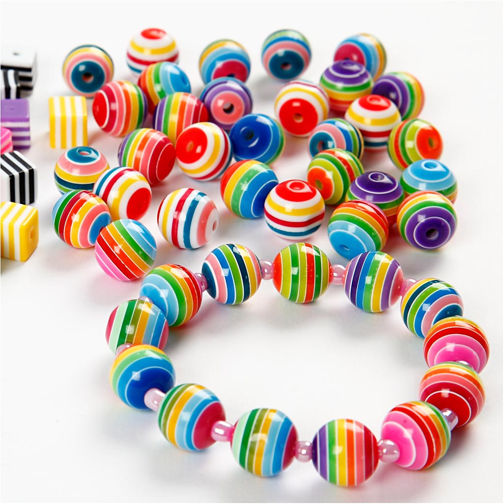 Creativ Company Perlen Regenbogen Multi Mix, 50 Stk.