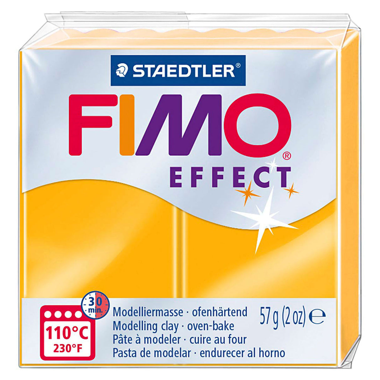 Fimo-Effekt ofenhärtende Modelliermasse Standardblock 57 g – Neonorange