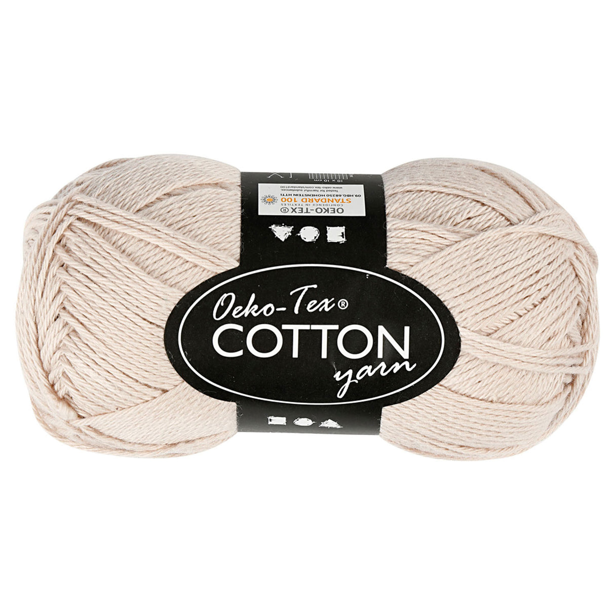 Creativ Company Baumwollgarn, Sandfarbe, 50 g, 170 m