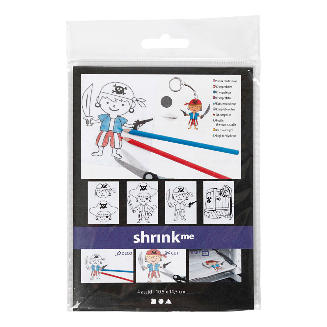 Kreativunternehmen https: www.cchobby.nl sheet-shrink-foil-with-motifs-pirate-sheet-10-5x14-5-cm-thickness-0-3-mm-matt-transparent-4-sheet-1-box