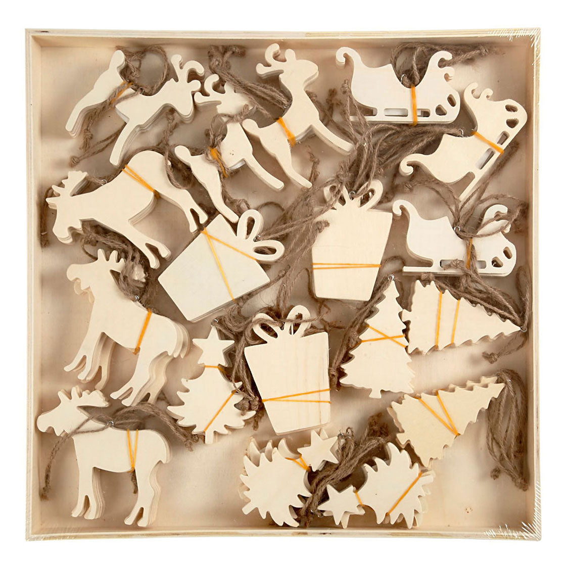 Creativ Company Ornamente, Größe 7-9 cm, Stärke 4 mm, 90 Stück 1 Box