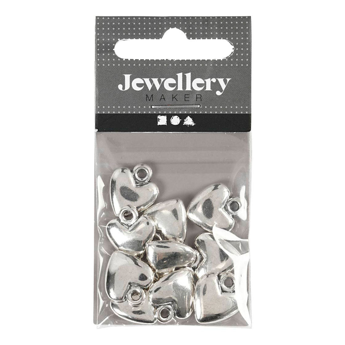 Creativ Company Heart -Shaped Pendant Silber -plattiert, 10st.