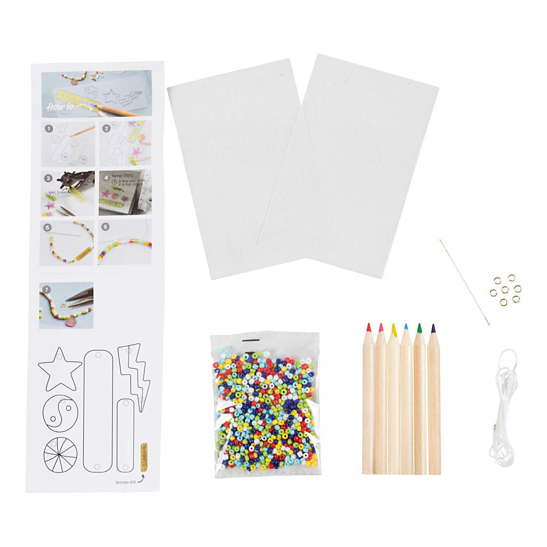 Creativ Company Mini Hobbyset Schmuck Schrumpf Filmarmbänder Gelb gelb