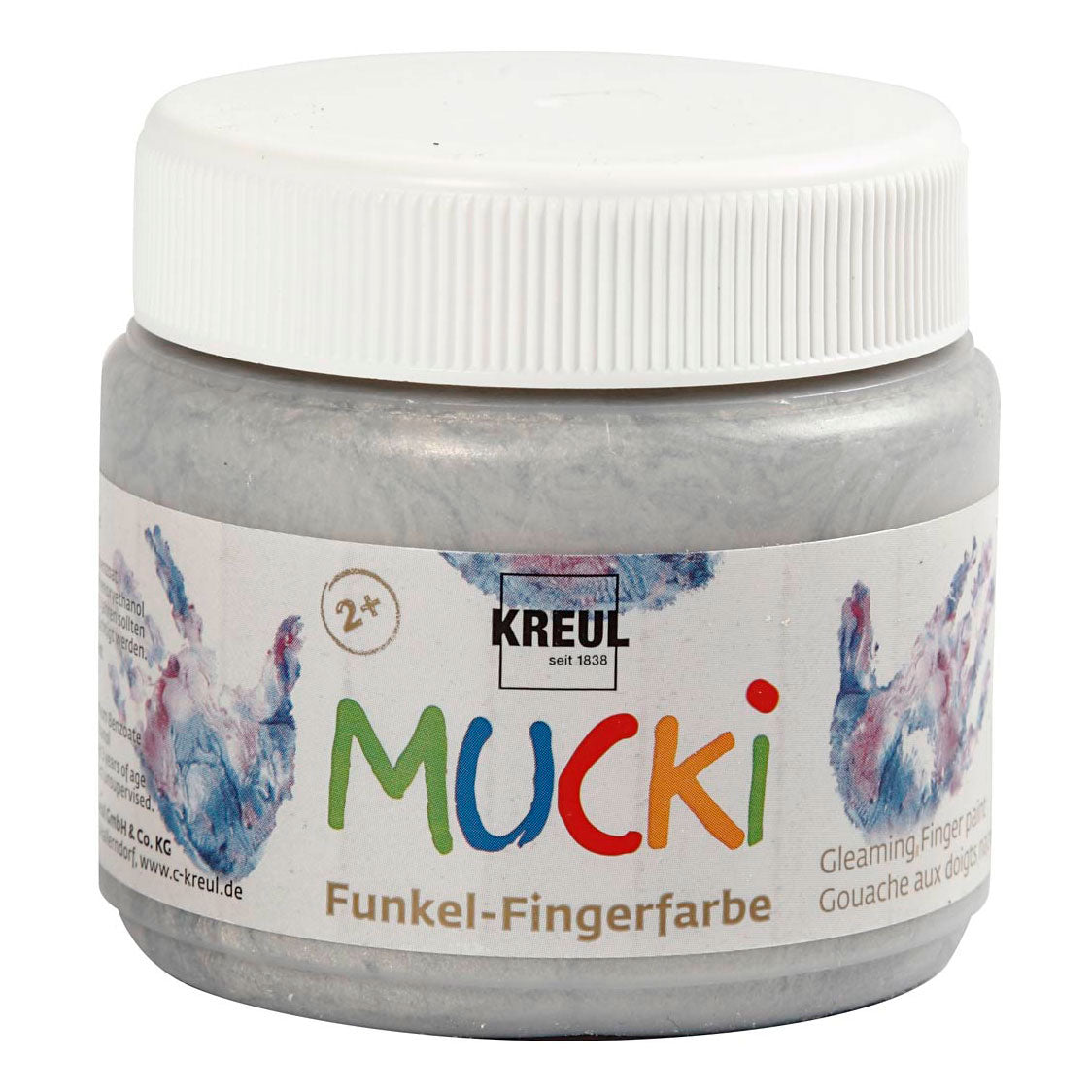 Kreativfirma Mucki Fingerfarbe - Silber Metallic, 150 ml