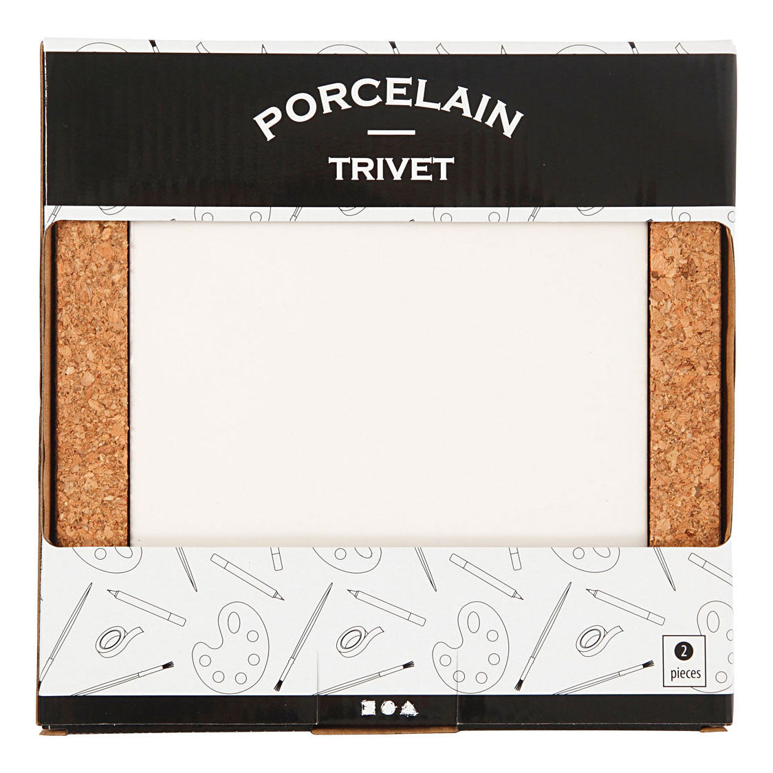 Creativ Company Coaster Porzellan mit Korkenrahmen