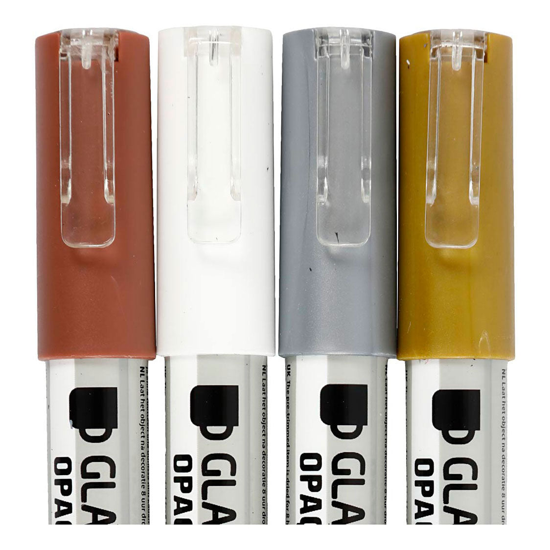 Creativ Company Glass Porzellansteine im Vergleich von braunen Gold Silber Weiß, 4st.