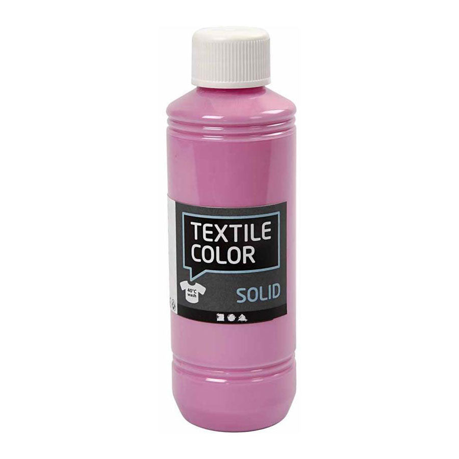Creotime Textilfarbe, deckende Textilfarbe – Rosa, 250 ml