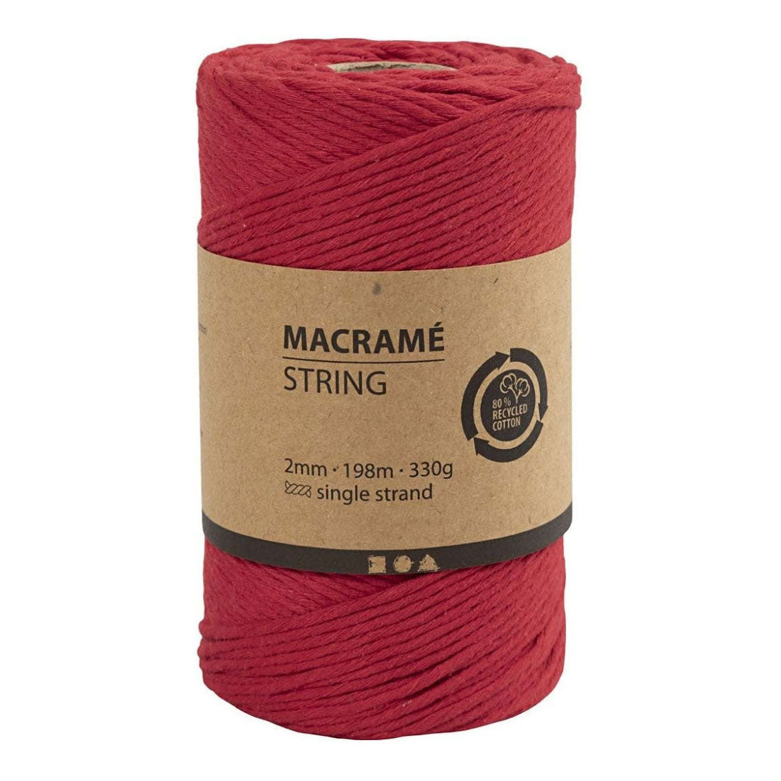 Creativ Company Macrame Cord - Red, 198m