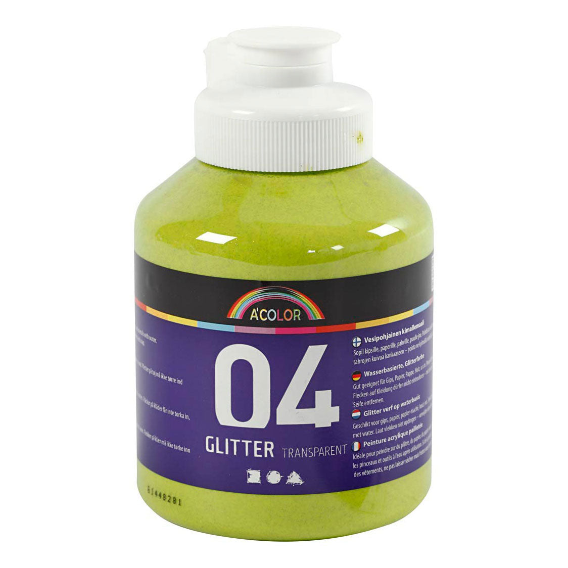 Kreativunternehmen https: www.cchobby.nl acrylic-paint-with-glitters-lime-green-500-ml-1-bottle