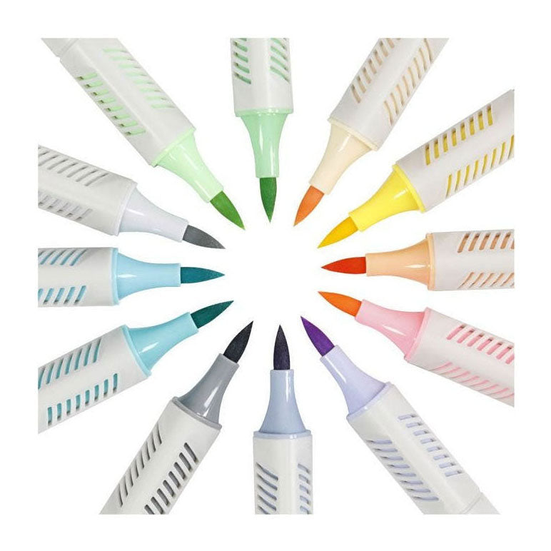 Creativ Company Handschriftmarker Pastellfarben, 12 Stk. doppelseitig