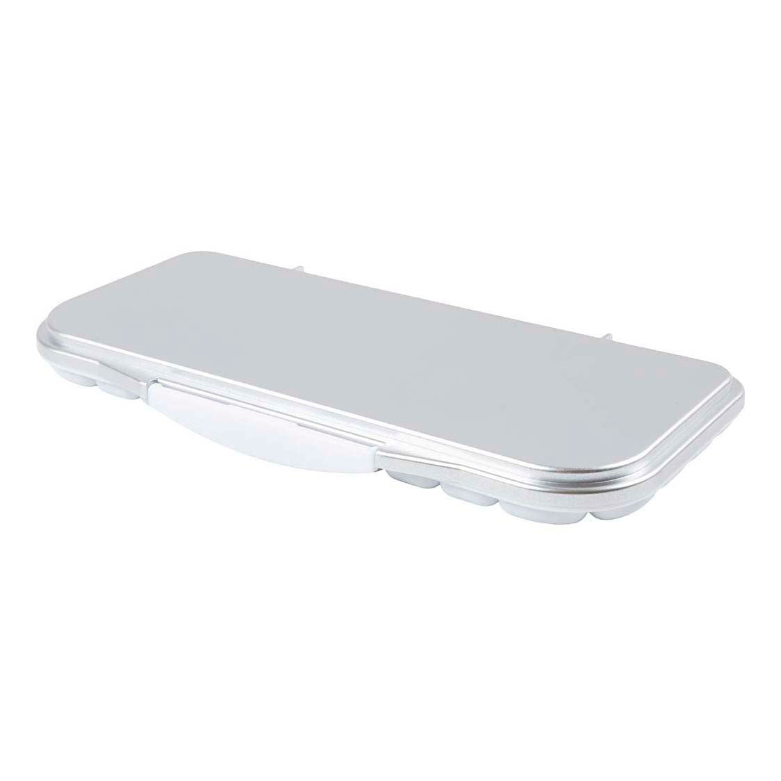 Kreativunternehmen https: www.cchobby.nl Malpalette-mit-Deckel-Größe-27x12-7x2-3-cm-Silber-Weiß-1-Stück