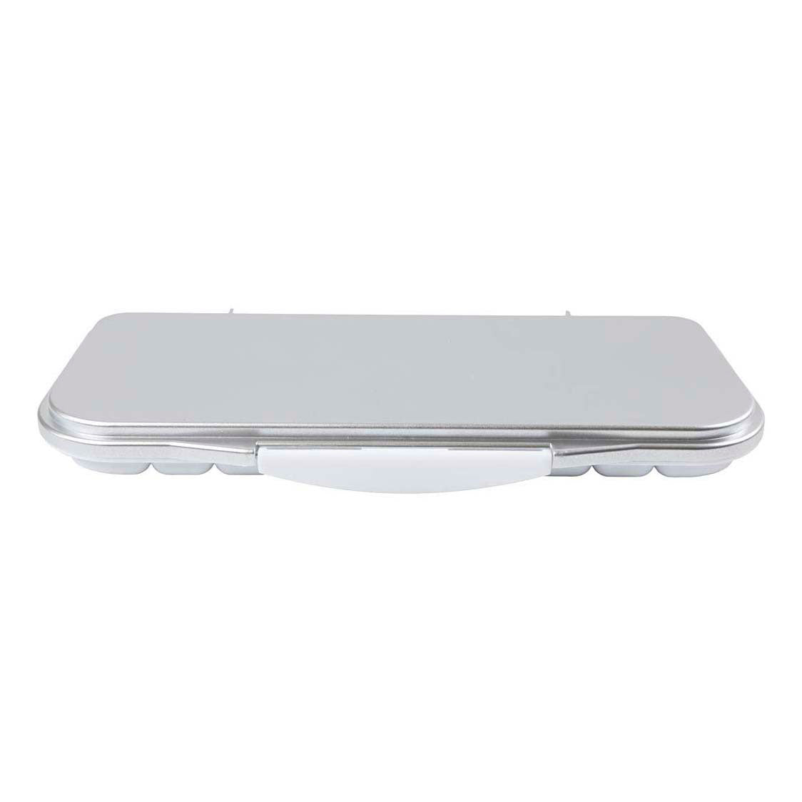Kreativunternehmen https: www.cchobby.nl Malpalette-mit-Deckel-Größe-27x12-7x2-3-cm-Silber-Weiß-1-Stück