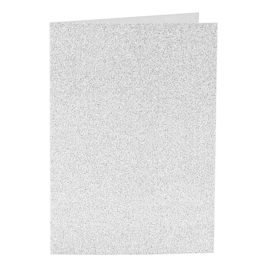 Creativ-Firmenkarten und Umschläge, Kartengröße 10,5 x 15 cm, Umschlaggröße 11,5 x 16,5 cm, Glitzer, 120+250 g, Silber, 4 Set 1 Box