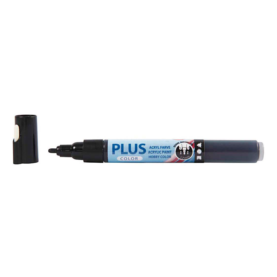 Creativ Company Plus Farbmarker, L: 14,5 cm, Strichstärke 1-2 mm, schwarz, 5,5 ml, 1 Stück