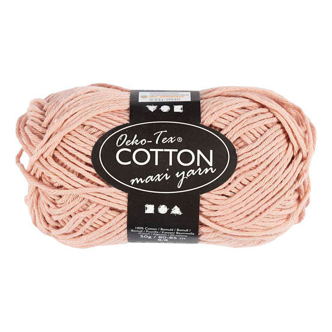 Creativ Company Baumwollgarn, Größe 8 8, L: 80-85 m, beige, 50 g 1 Knäuel