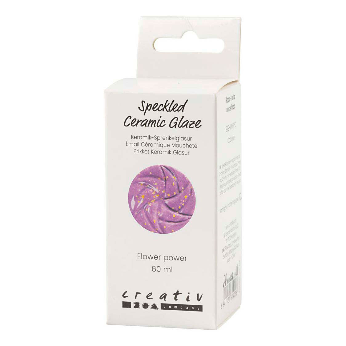 Creativ Company gesprenkelte Keramikglasur 999–1060 C, undurchsichtig, Flower Power – 60 ml