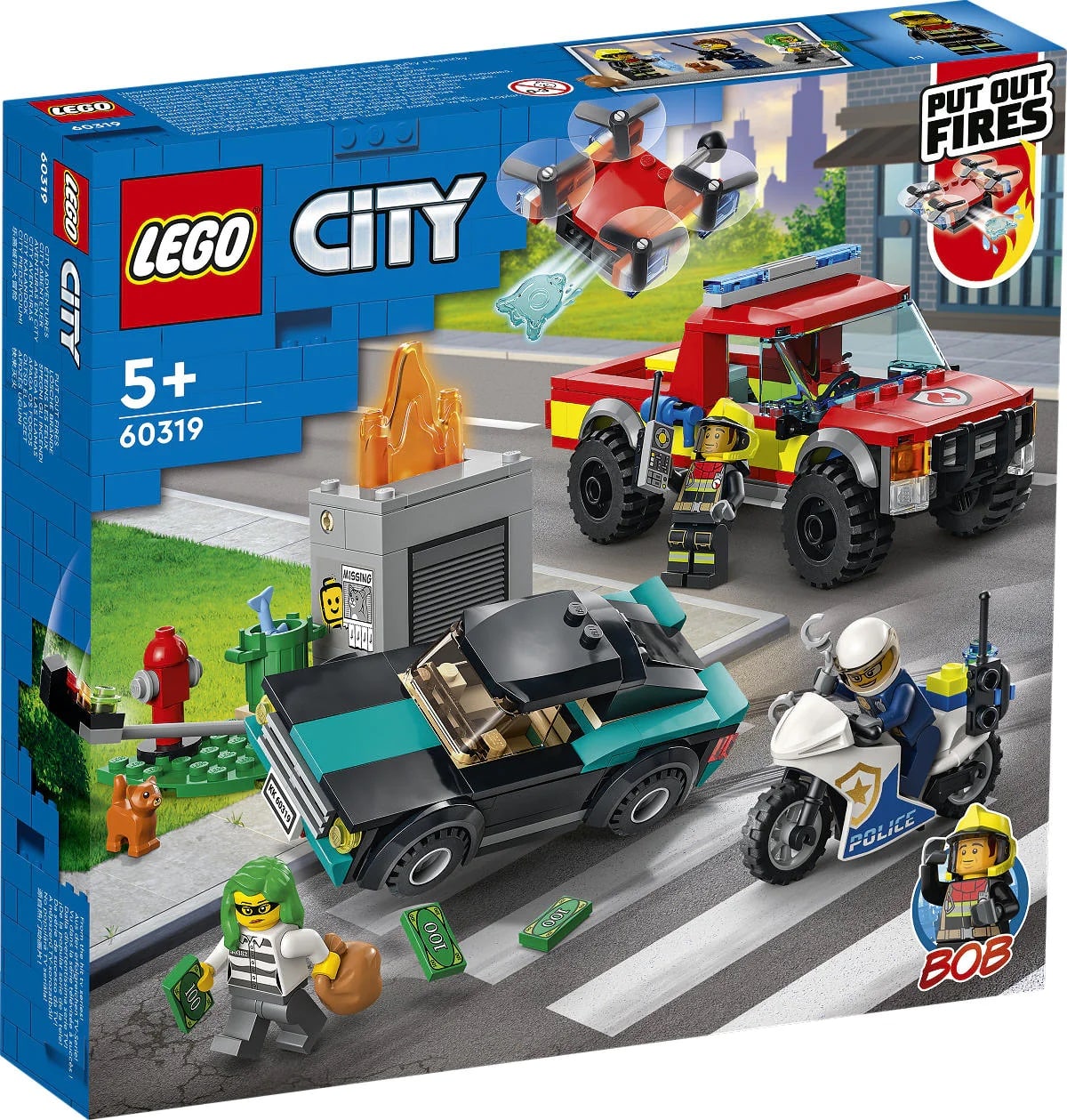 Lego City - 60319 Feuerwehr Amp; Verfolgungsjagd der Polizei