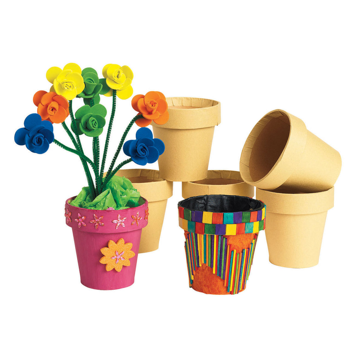 Färbungen – dekorieren Sie Ihren eigenen Pappmaché-Blumentopf, 10er-Set