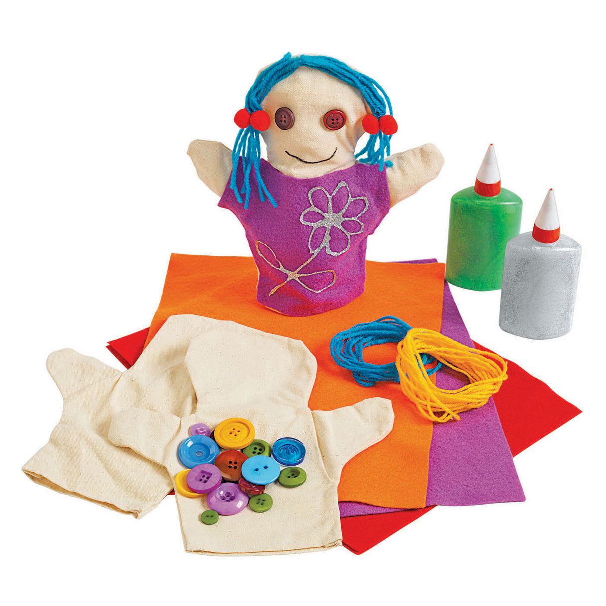 Färbungen – dekorieren Sie Ihre eigenen Handpuppen, 12er-Set