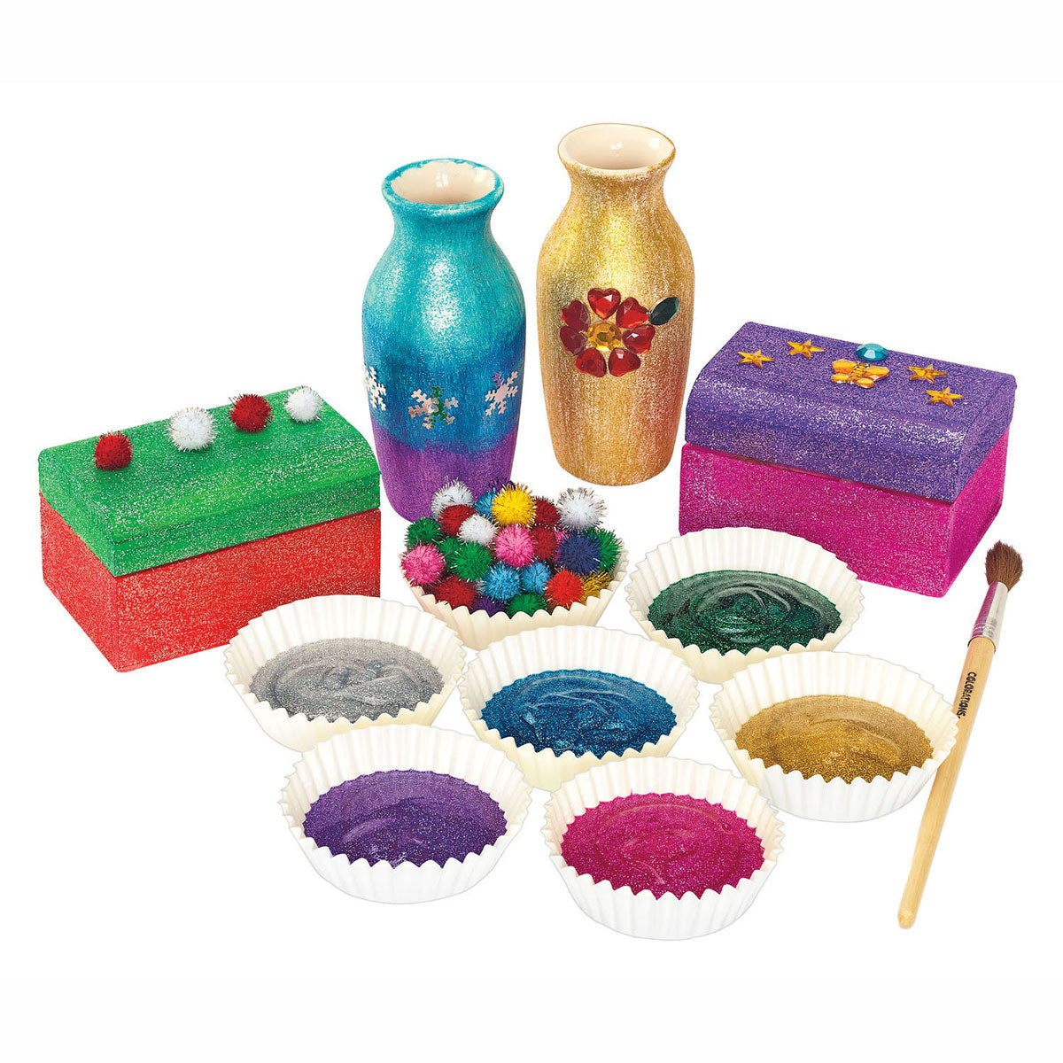 Farben – dekorieren Sie Ihre eigene Keramikvase, 12er-Set
