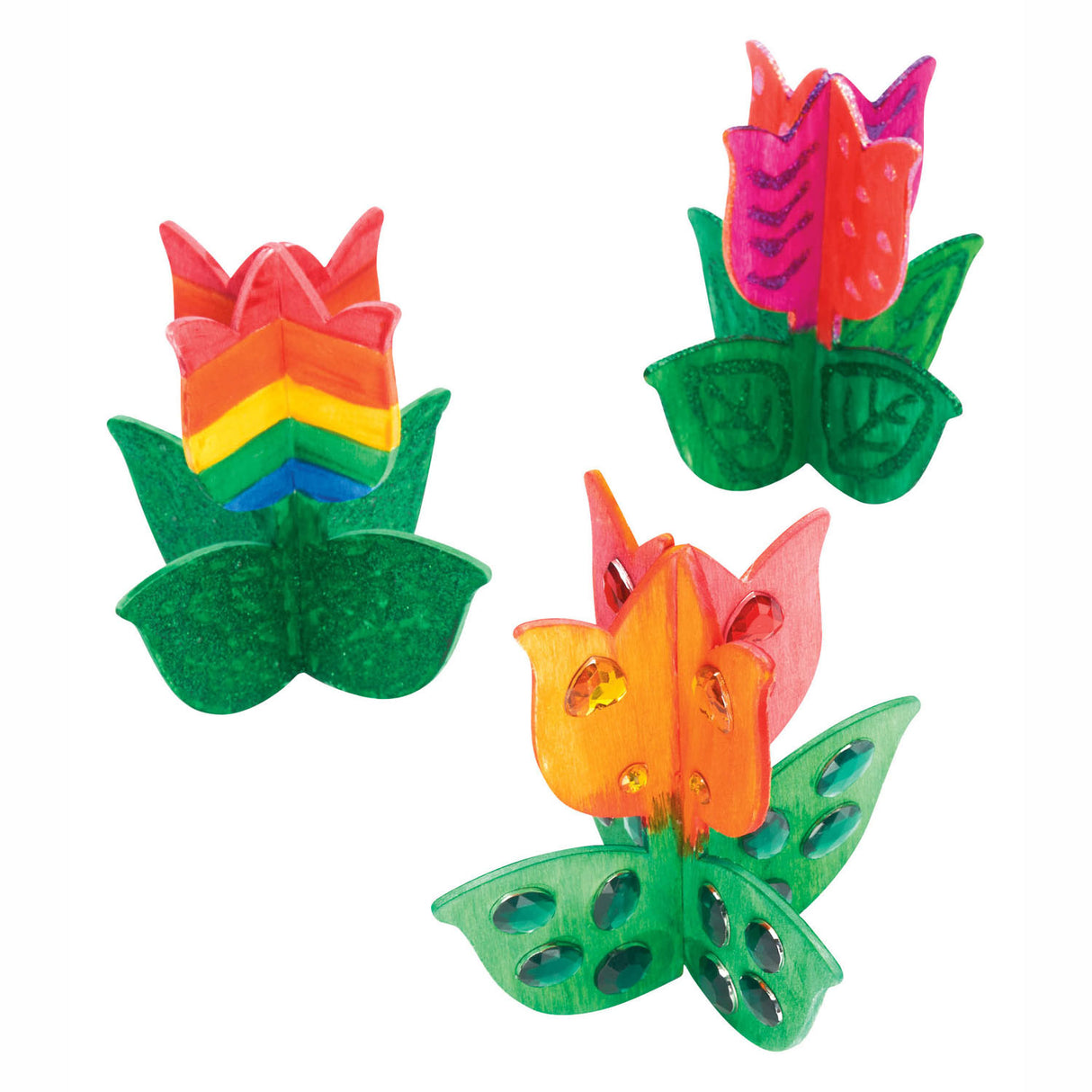 Färbungen – basteln und dekorieren Sie Ihre eigene Holztulpe, 12er-Set