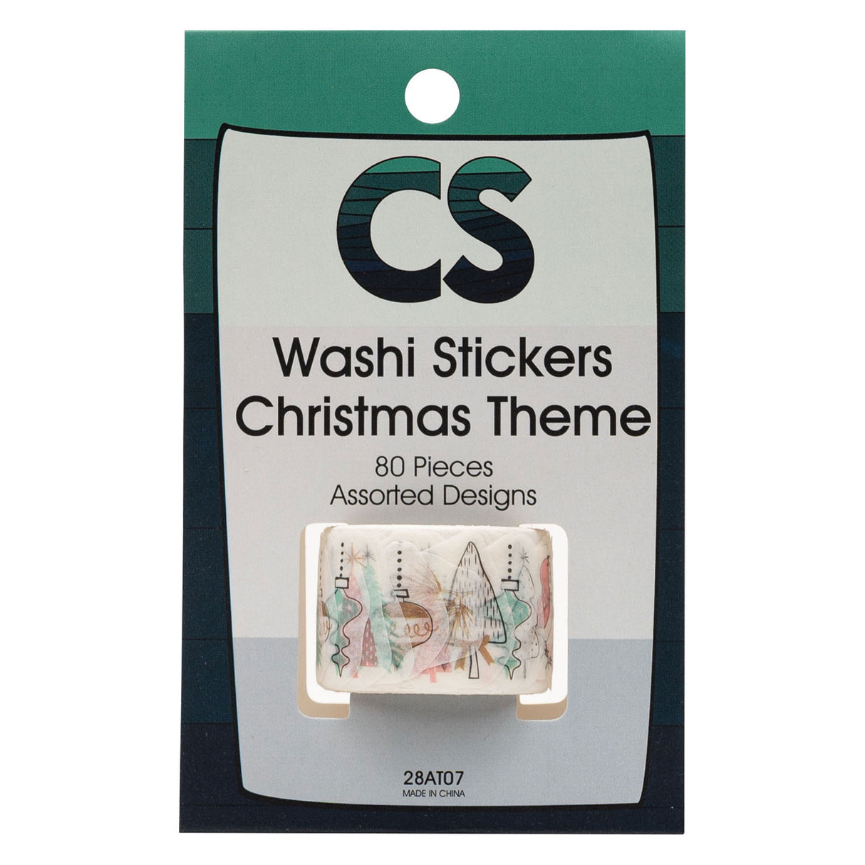 Färbungen - Washi-Aufkleber - Weihnachtsthema, 80 Stück.