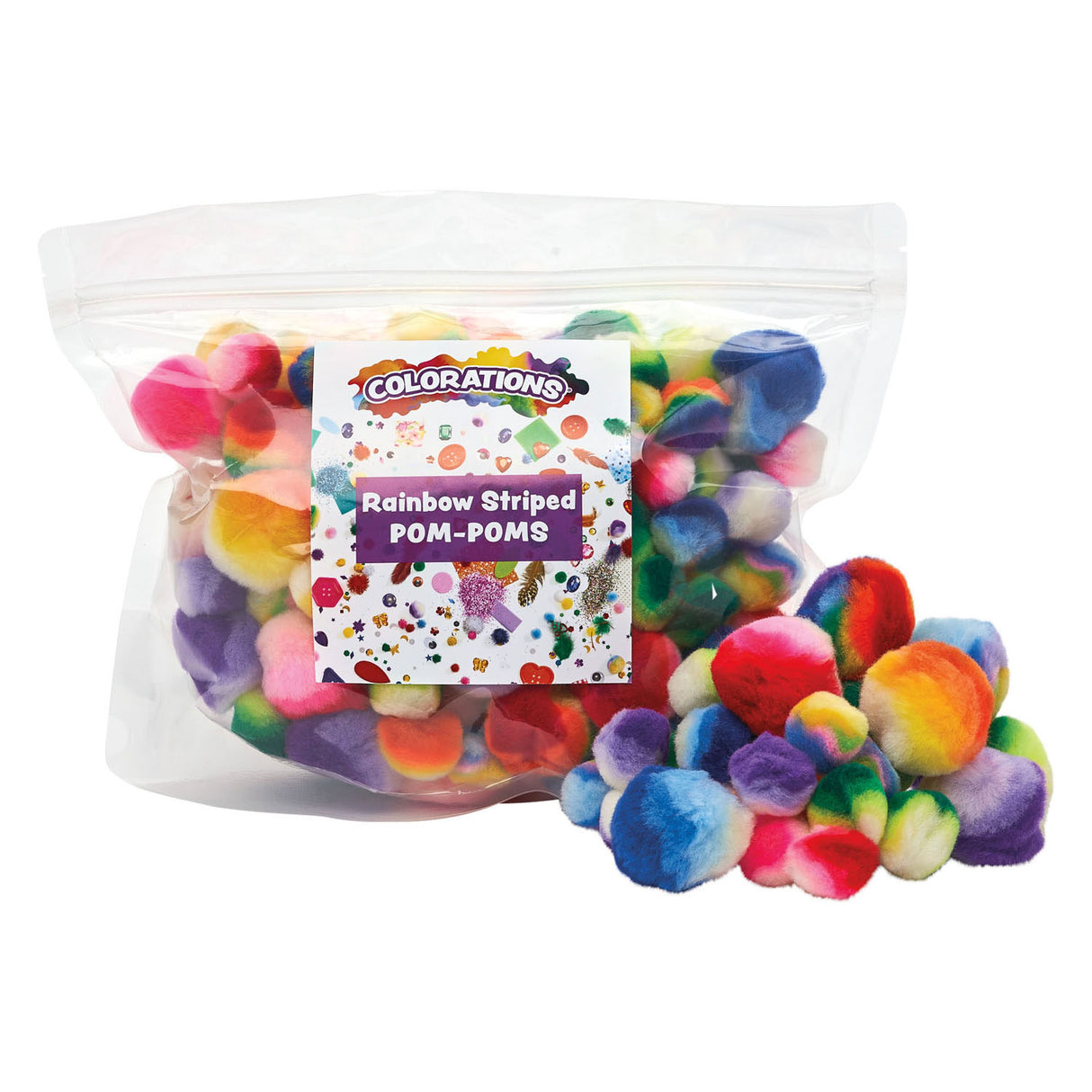 Farbgebiete - Regenboog gestreifte Pom Pom, 180.