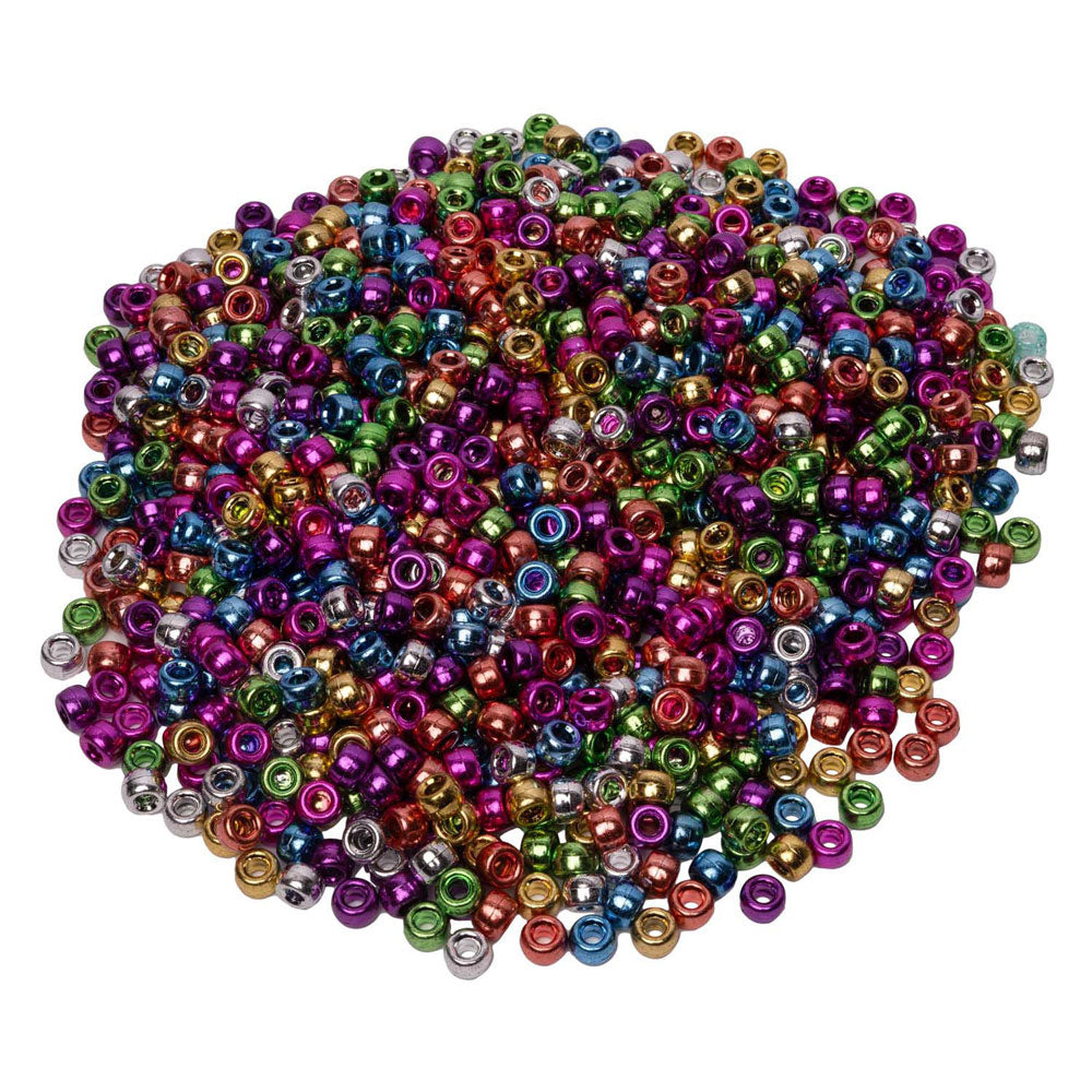 Colorationen - Ponyperlen metallic 6x9 mm, 1000Stk.