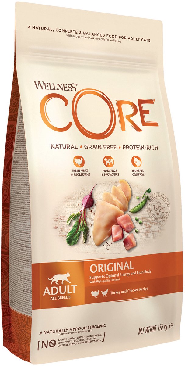 Wellness core grain free cat original kalkoen kip - kattenvoer - 1.75 kg