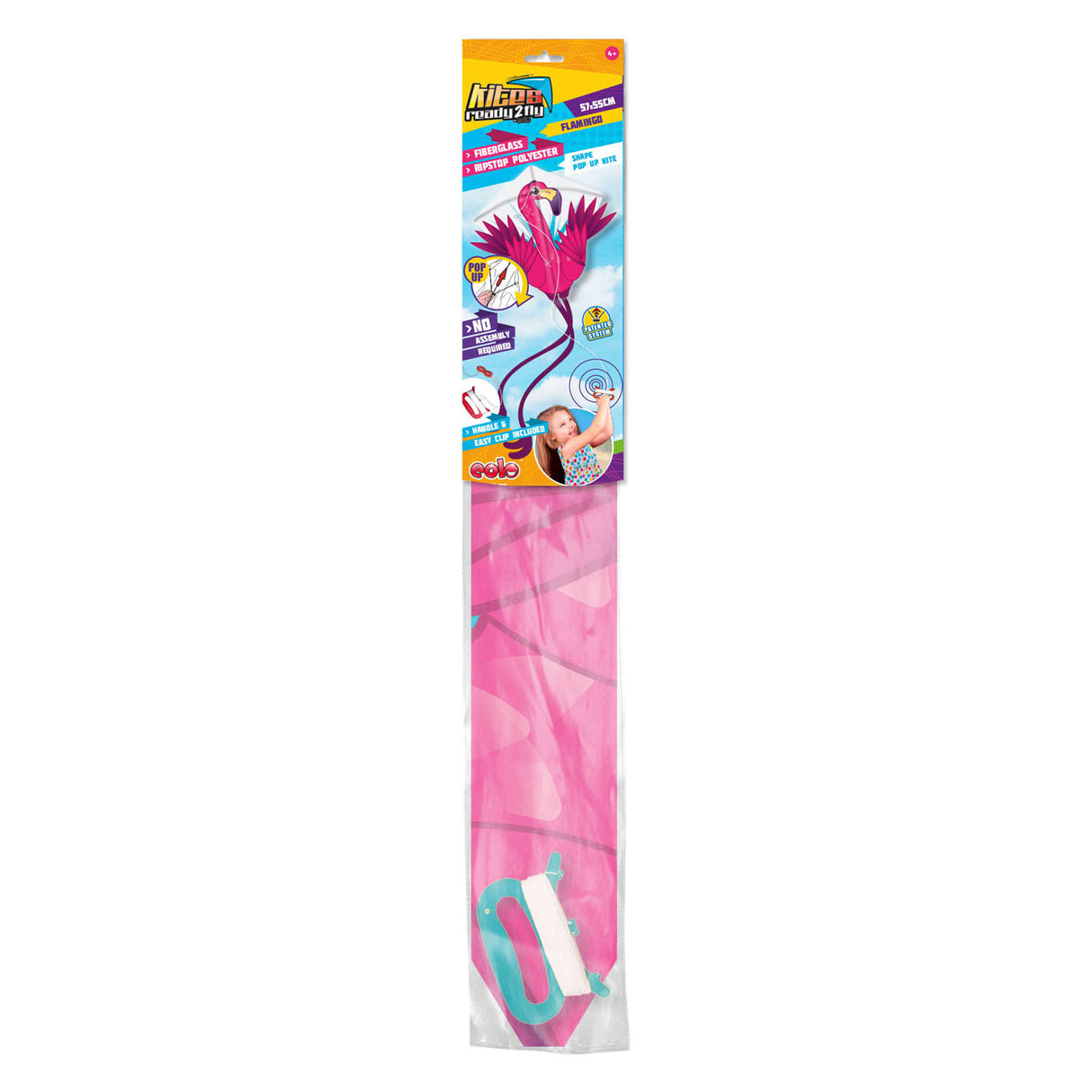 Kites Ready 2 Fly - Pop -up Nylon vlieger flamingo