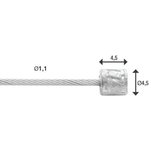 Getriebe Kabel Shimano 2,25 m 1,1 mm Silber
