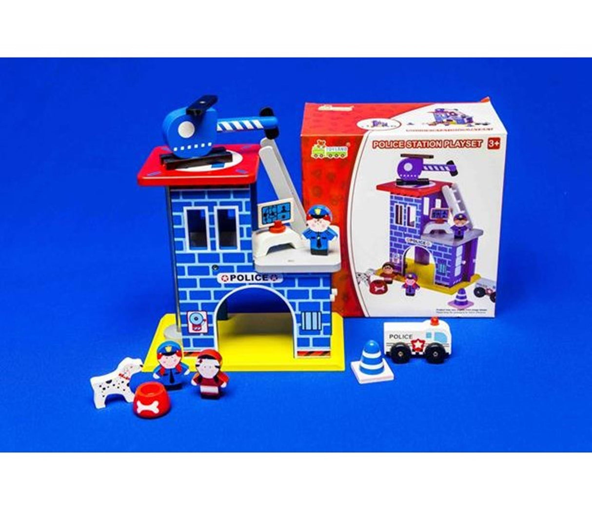 Polizeistation Spielset Holz 22x12,5x22cm