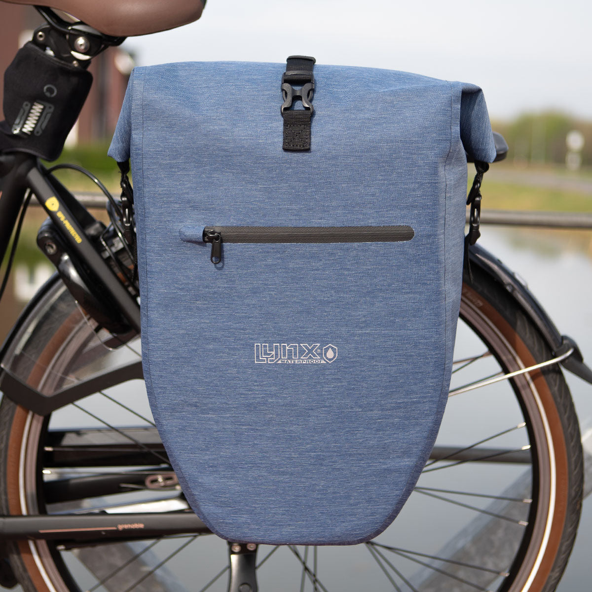 Lynx Fahrradtasche Single TPU 28L blau wasserdicht E-Bike Hayes