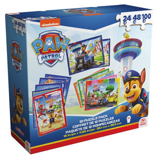 Spinmaster-Puzzlepaket Paw Patrol 12er-Pack 5x24 Teile, 5x48 Teile, 2x100 Teile