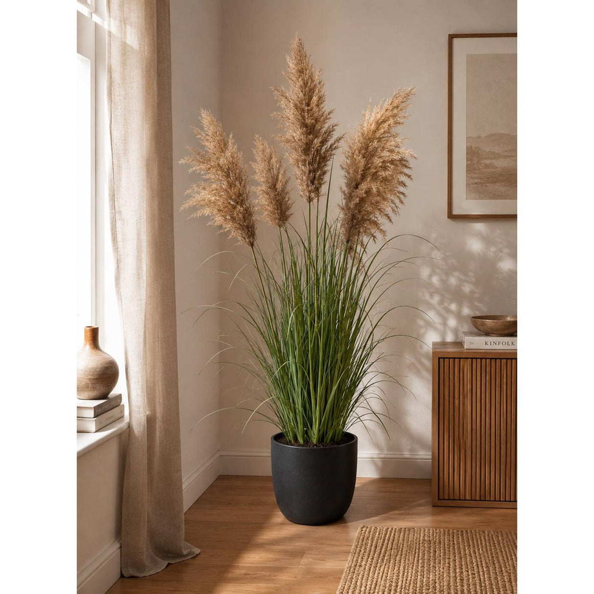 Deco plant met pampasgras 120cm in pot