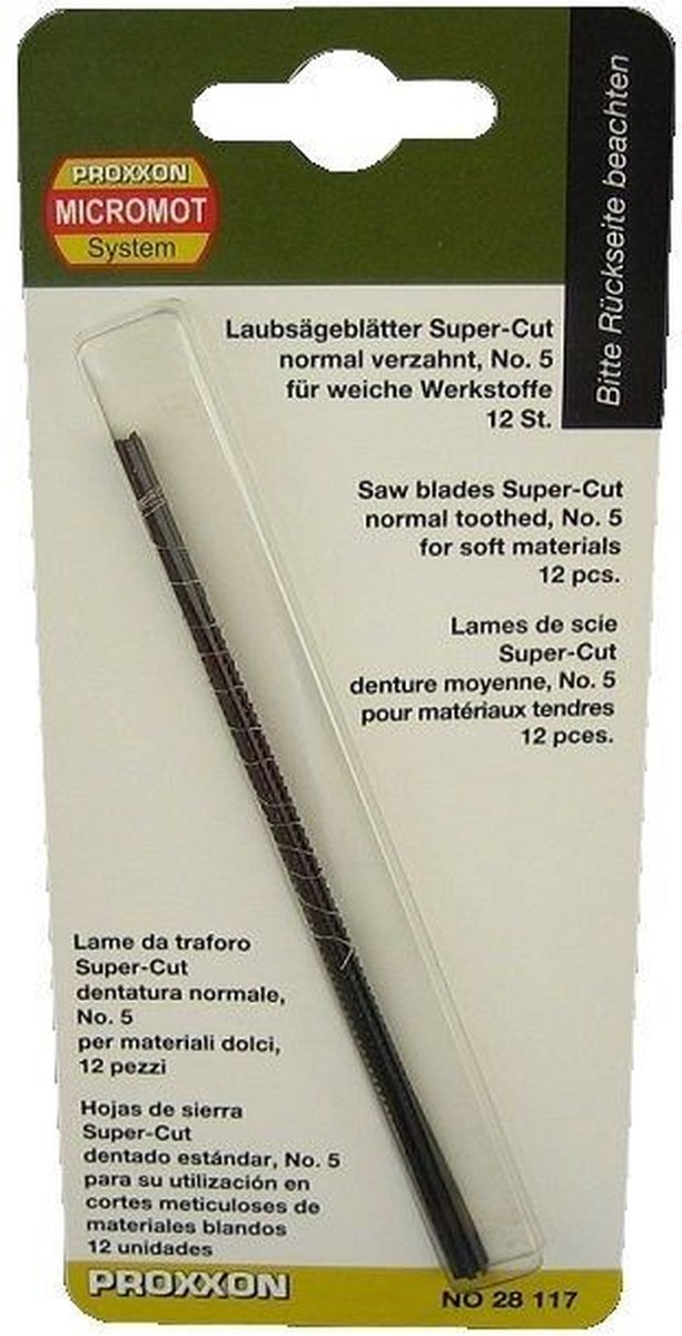 Proxxon micromot 28117 12 stuk(s) supercut-figuurzaagblad voor hout, normaal vertand. voor hard- en zacht hout, kunstst