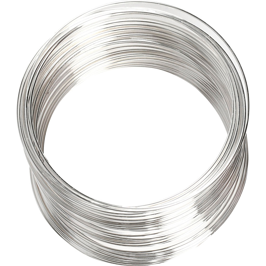 Creativ Company Memory-Draht, D 6 cm, Stärke 0,8 mm, ca. 11,5 m, versilbert, 1 Stück