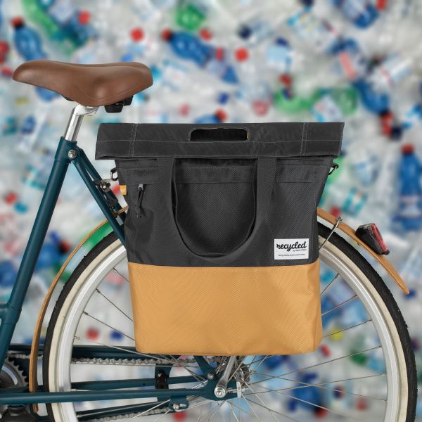 Urban Proof 20l Fahrradbeutel - grau -jellow - unisex - wasserfest - recyceltes Haustiermaterial