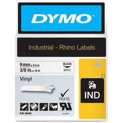 Dymo Etikettenband 18443 9 mm x 5,5 m schwarz, weiß