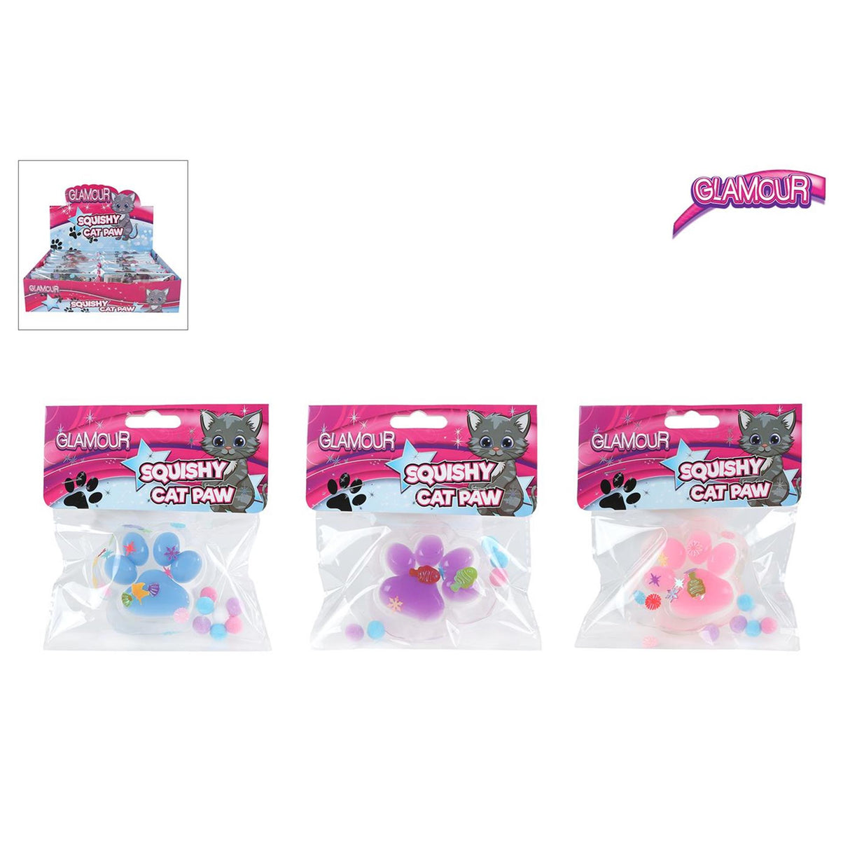 Glamouröse Squishy-Katzenpfote mit Glitzer