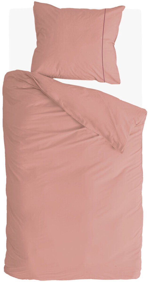 Walra dekbedovertrek remade uni essence - 140x220 - 100% katoen - roze