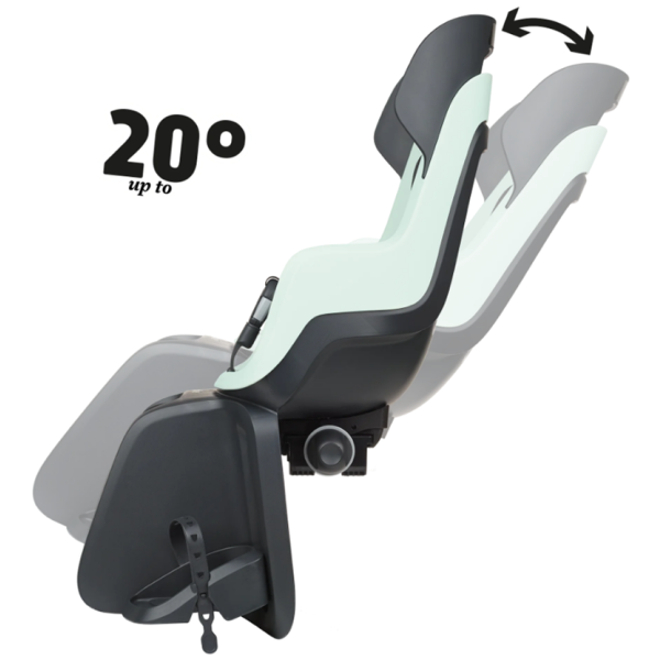 Bobike Kindersitz hinter Go Maxi RS mit Rahmenmontage (FF) und Schlafposition – Pfefferminze