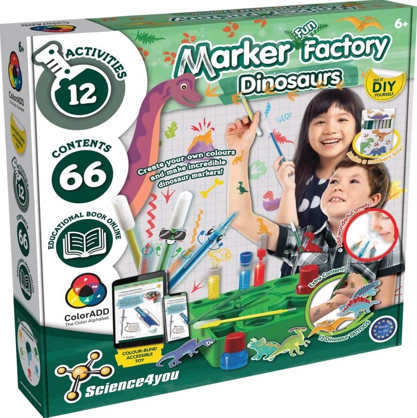 Oku Science 4, Markerfabrik mit Dinosauriern