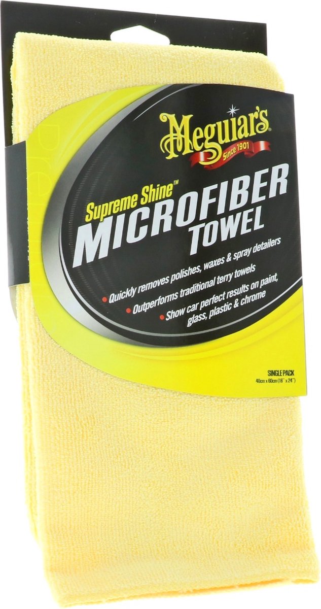 Meguiar's Supreme Shine Mikrofaser – Autoreinigungstuch – 16 x 32 cm – Polyester – Gelb