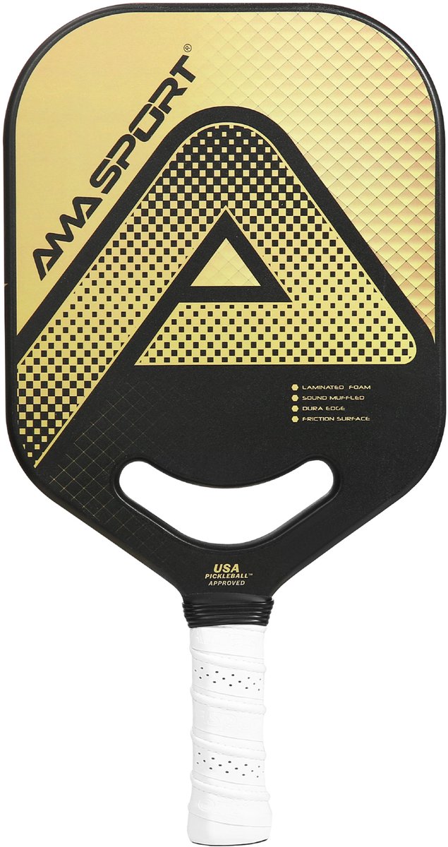 Ama Sport Pickleball Paddel PP002-C1G Gold Schwarz – Graphitoberfläche – 20 mm Kern – Aero-Duraedge Air Dynamic Throat –